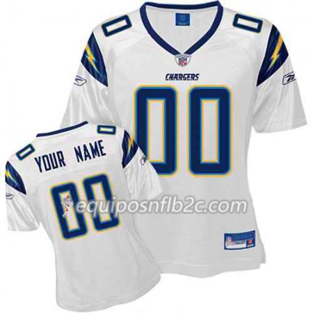 Camiseta Mujer NFL Los Angeles Chargers Personalizar Blanco 